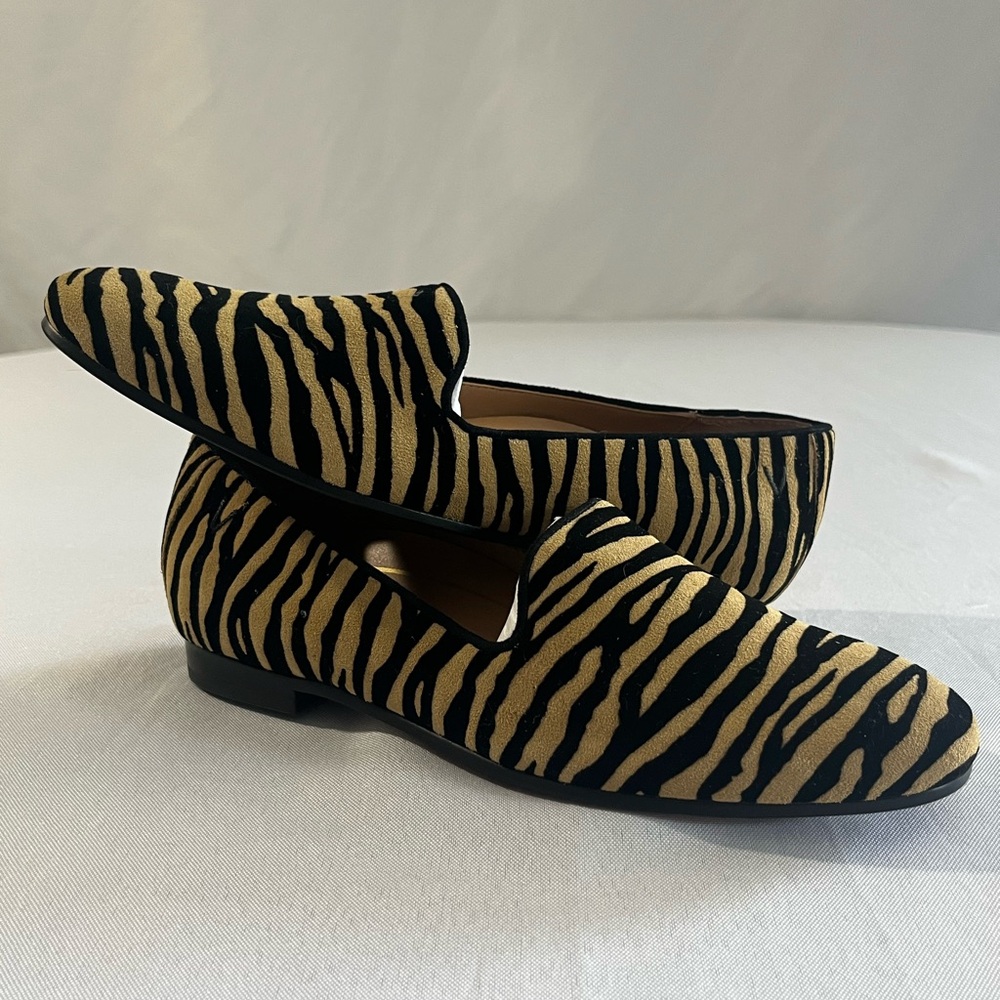 Vionic Willa Slip On Flats Tiger Stripes Suede Leather